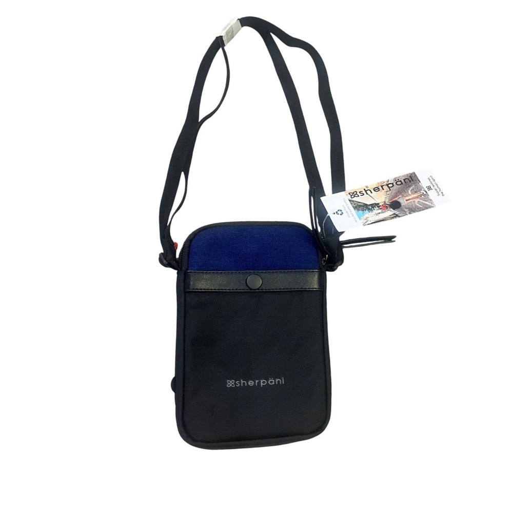 Sherpani Simplicity RFID Travel Crossbody Bag Blue Black Passport Anti Theft NWT